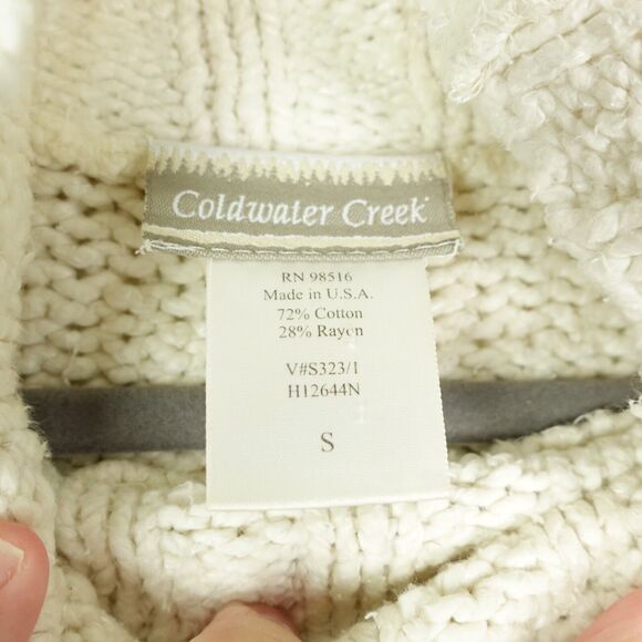 Coldwater Creek Chunky Knit Turtleneck Sweater Womens Size Small White MiUSA - Picture 10 of 12